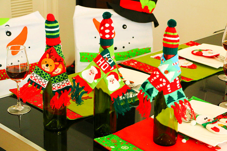 Christmas Wine Bottle Covers