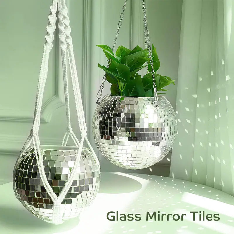 Boho Disco Ball Hanging Planter