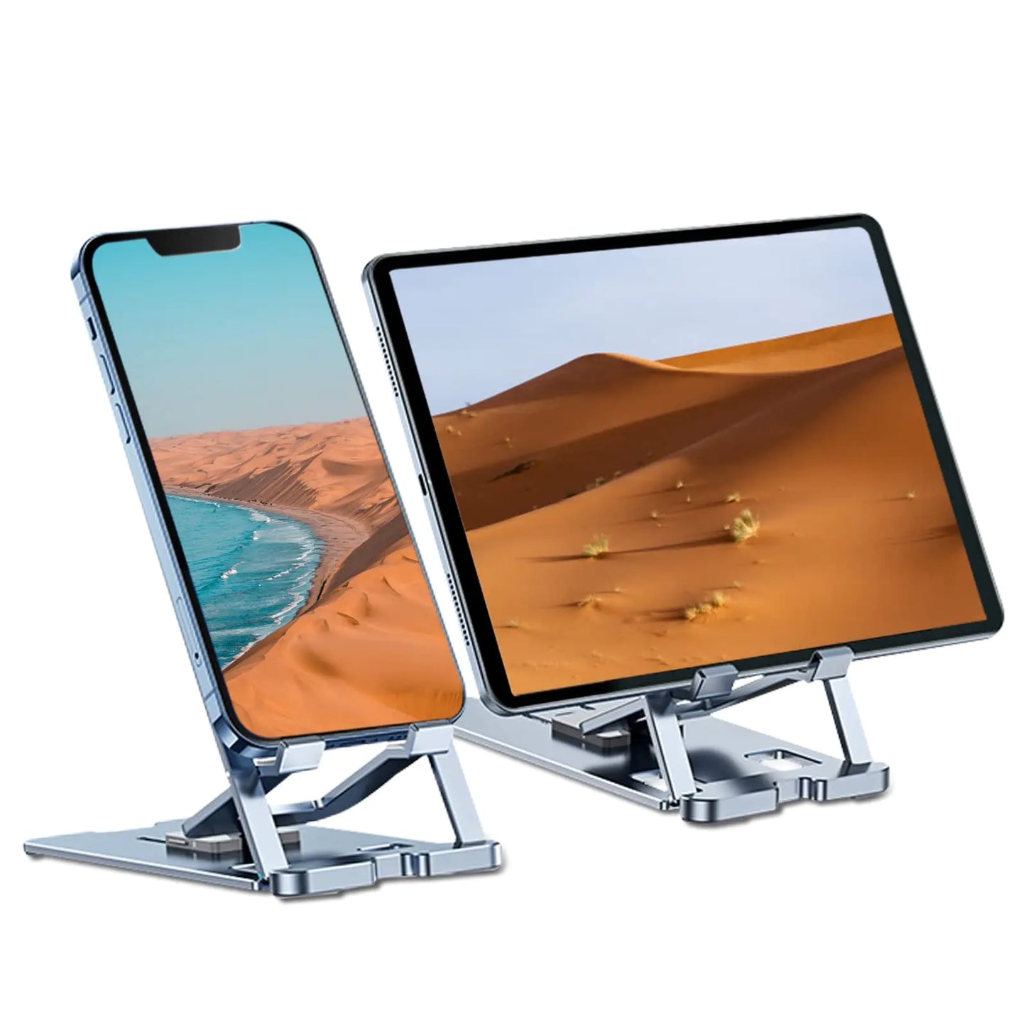 VECOFO Foldable Cell Phone Stand Portable Mobile Phone Holder for Desk with Adjustable AngleSmall Pocket Design Cell Phone Holder for All Smartphone Tablets（ Gray）