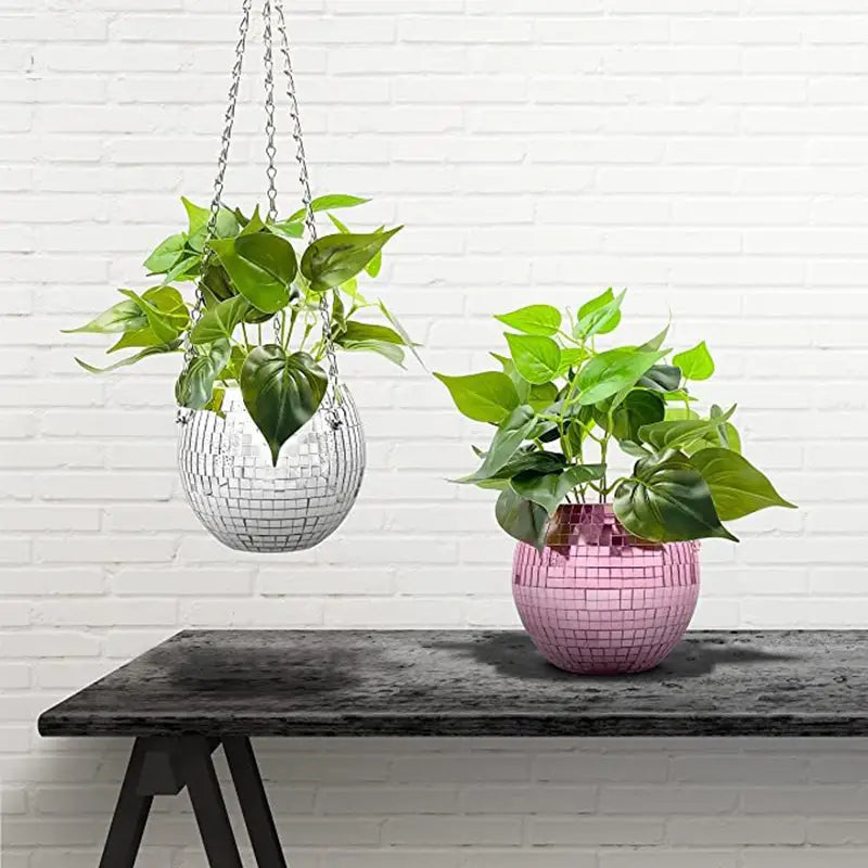 Boho Disco Ball Hanging Planter
